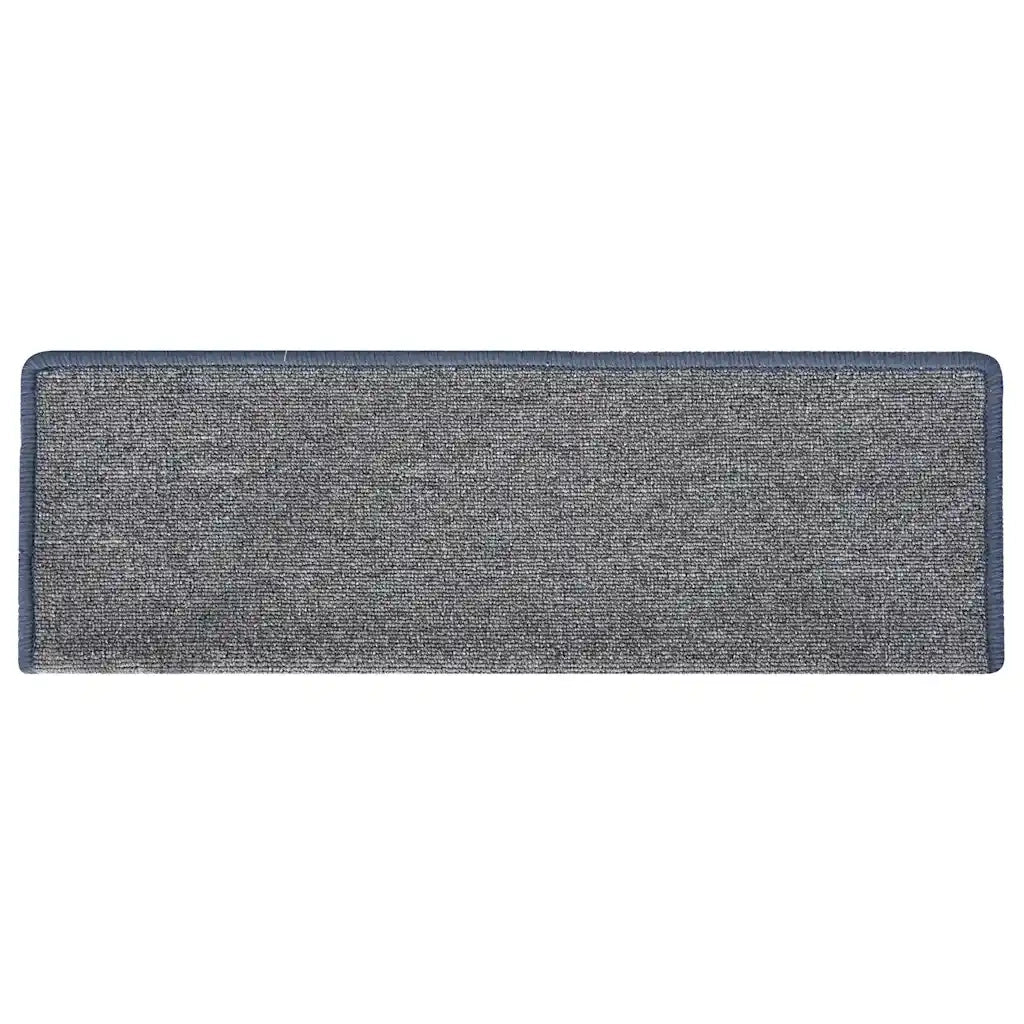 Tappetini per scale 30 pz 65x21x4 cm Grigio chiaro e blu con bordo rettangolare