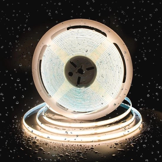 Strisce led 10 metri COB bianco caldo 3000 K IP65 impermeabili 480 led per metro 24V CC CRI93+ per ambiente da letto cucina - progetto di illuminazione da assemblaggio (alimentatore non incluso)