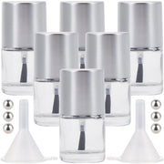 Kit di Nail Art con Contenitori in Vetro - 14 pezzi - 10 ml - Ideale per Viaggi - Argento