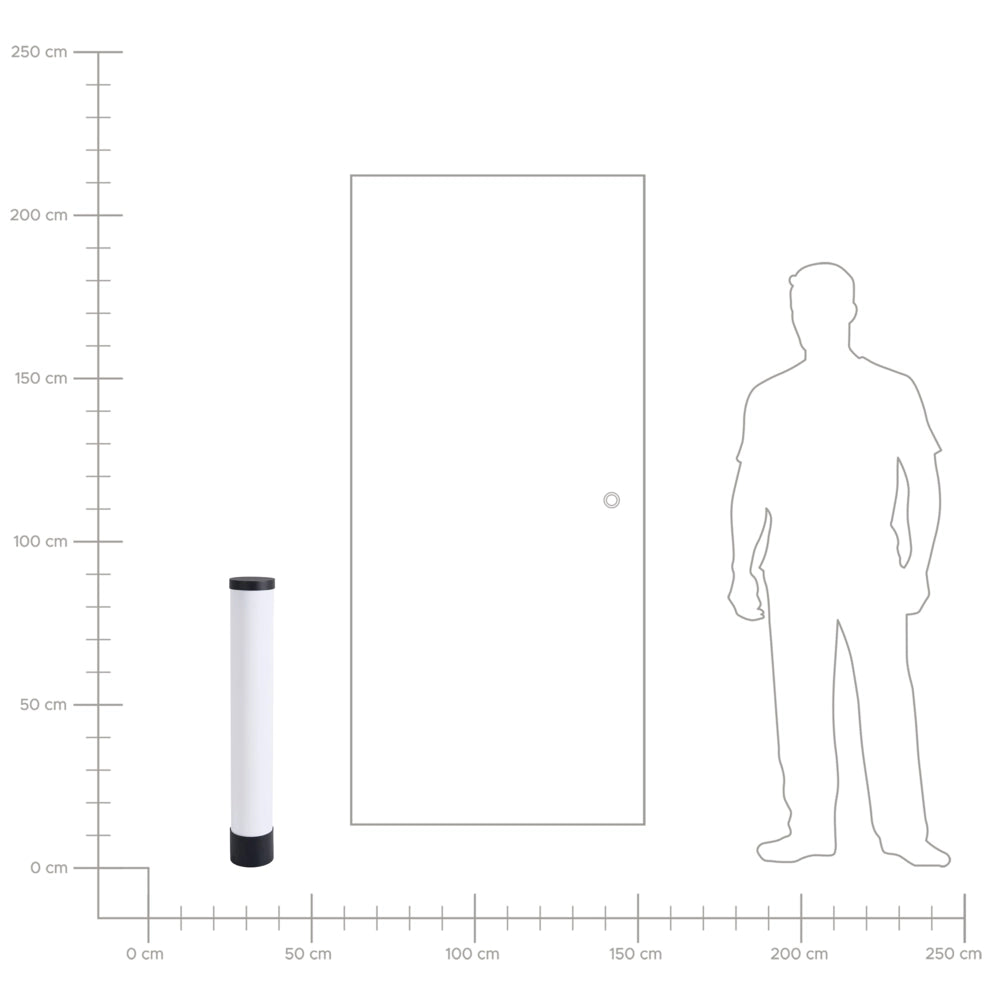 Lampada Segnapasso LED da Esterno in Alluminio Nero 80 cm dal Design Moderno