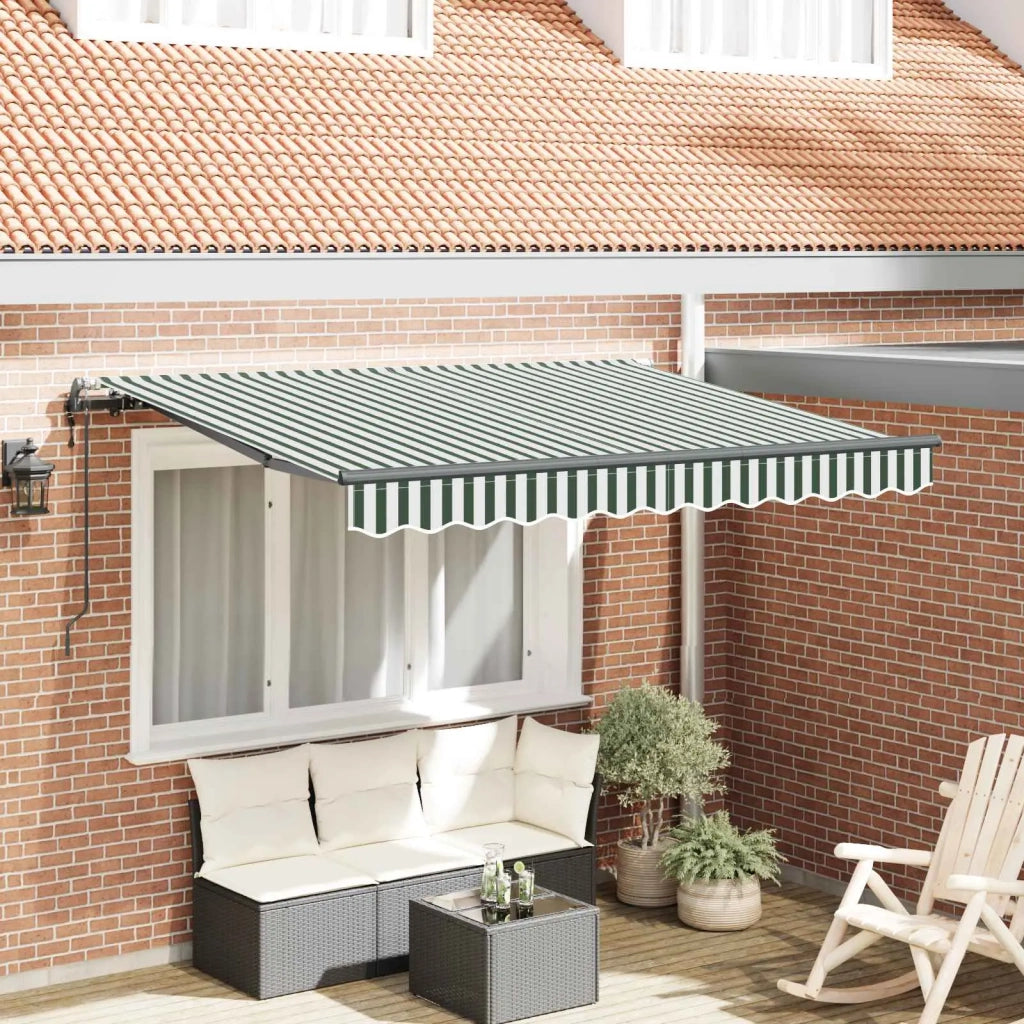 Tenda Retrattile Verde 350 x 200 cm Tessuto 3329762