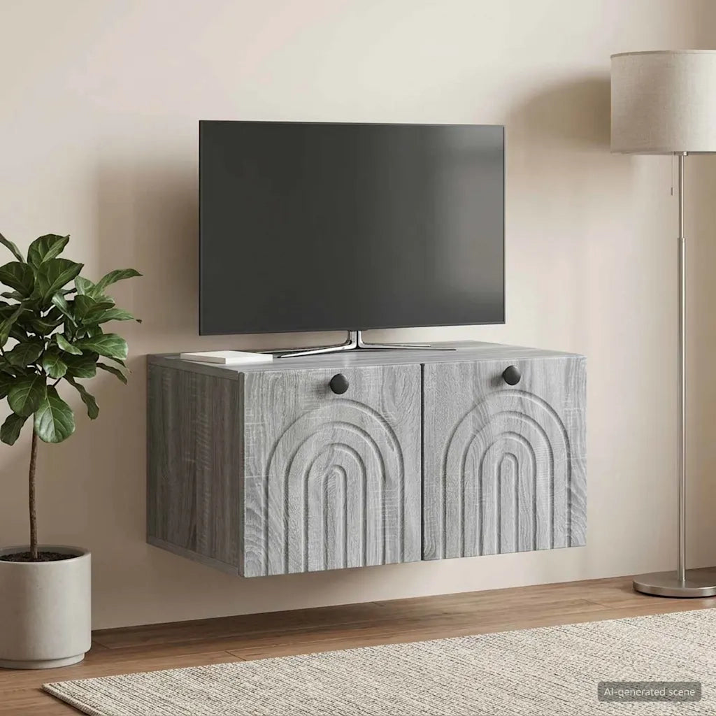 Mobile Porta TV da Muro Grigio Sonoma 59,5 x 41 x 30 cm 898171