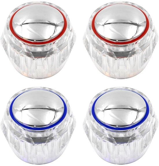 Sostituzione Copertura Bocca Flessibile - Set di 4 pezzi - Facile da installare - Blu e Rosso - Adatto per WC e Cucina...