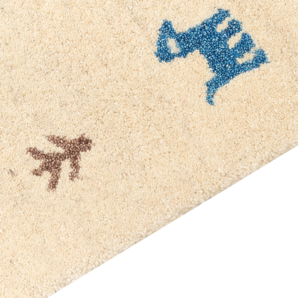 Tappeto Gabbeh per aree beige in lana 160 x 230 cm a pelo fitto Tradizionale rustico a tinta unita Stile