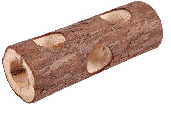 Tunnel per Hamster in Legno Naturale - Tubo di Educazione per Roditori - Giocattolo per Piccoli Animali - Figurine di Animale - Giocattolo Divertente - Movimento Migliorato