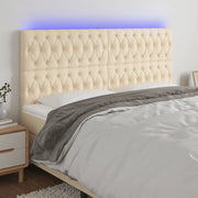 Testiera a LED-Testata con LED Crema 200x7x118/128 cm in Tessuto