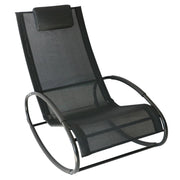 Easycomfort Sdraio da Giardino Zero Gravity, Sedia a Dondolo con Cuscino e Tessuto Traspirante, 105x62x88cm, Nera