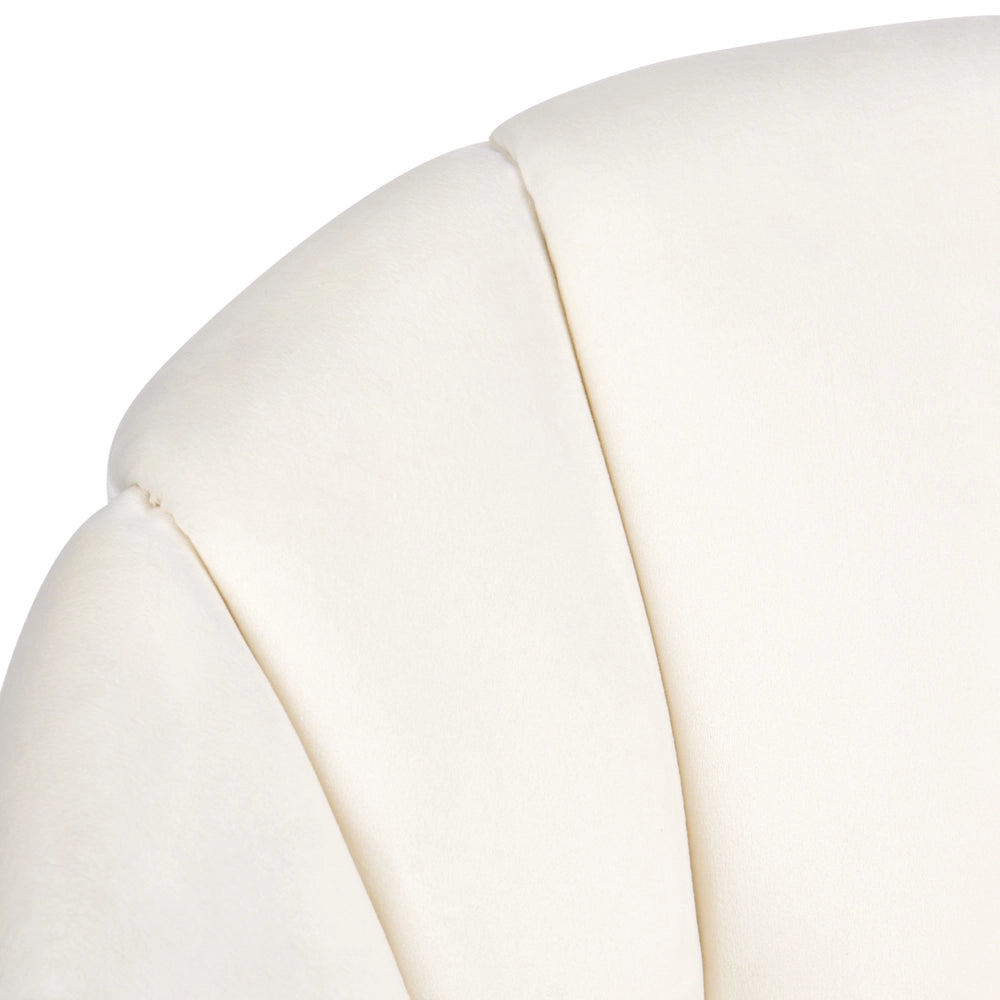 Sedia girevole da ufficio in velluto bianco sporco con base a stella altezza regolabile design moderno per l'ufficio domestico