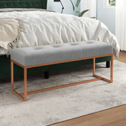 Panca-Sgabello Grigia 110x36x45 cm in Velluto