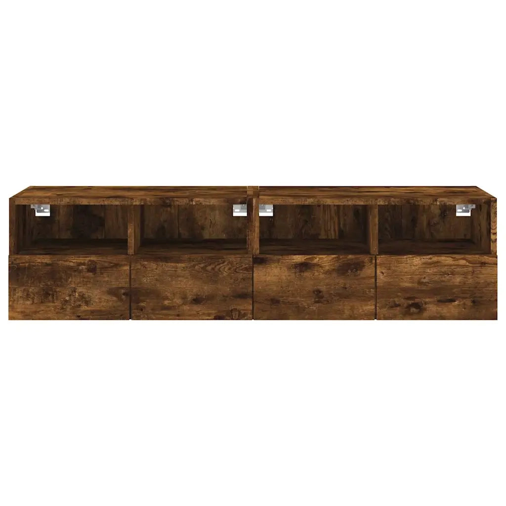 vidaXL Mobili TV a Muro 2 pz Rovere Fumo 60x30x30 cm Legno Multistrato