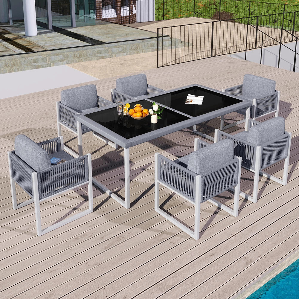 Set giardino - Xylo - 6 posti rope con tessuto lavabile