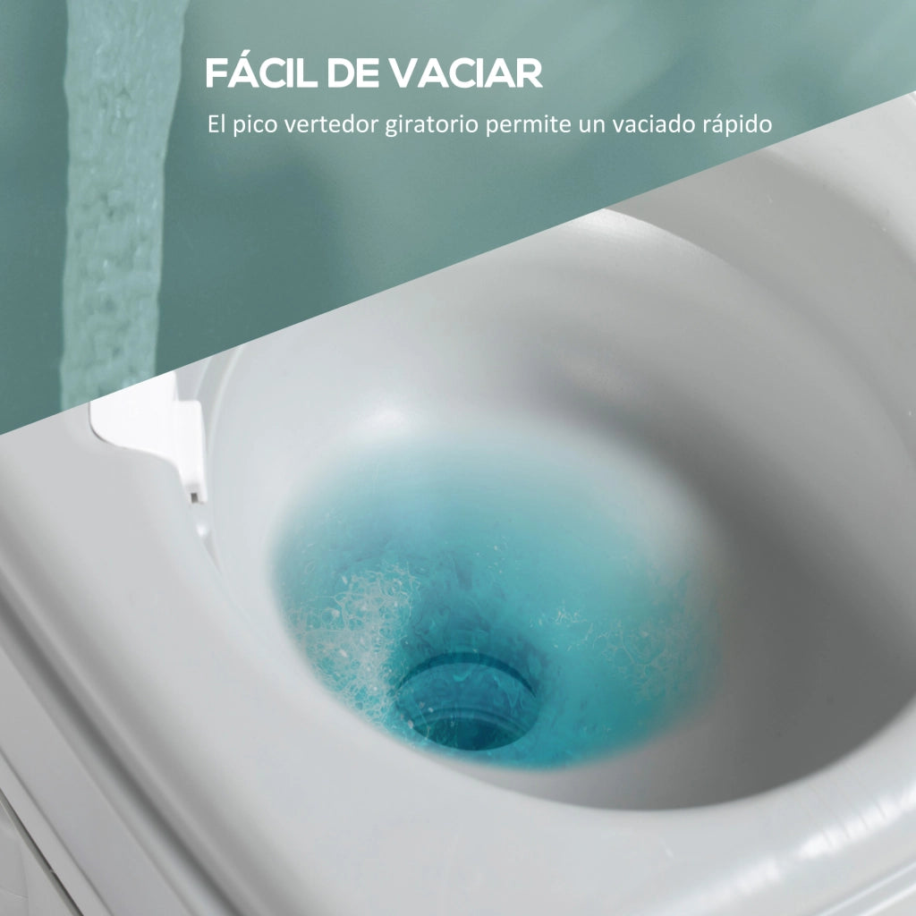 WC Portatile 20L con Indicatore di Livello ¨C zephmum ¨C Grigio 33x40x43 cm