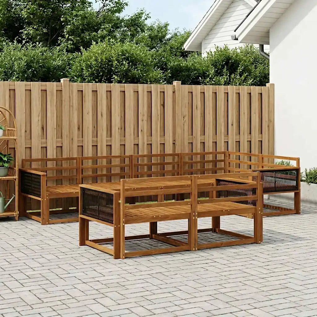 Set di divani da esterno 8 pcs Naturale