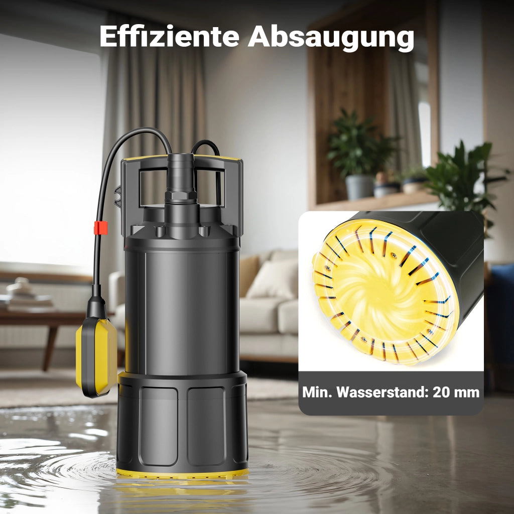 Pompa sommersa, 1200W 6000 l/h, prevalenza 40 m, Elettropompa a immersione per pozzi e cisterne