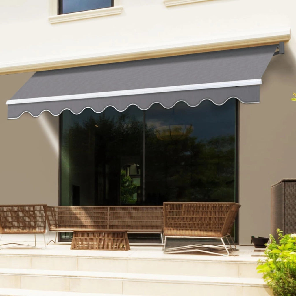 Tenda avvolgibile manuale, 3,80 x 3 m, colore: Grigio antracite
