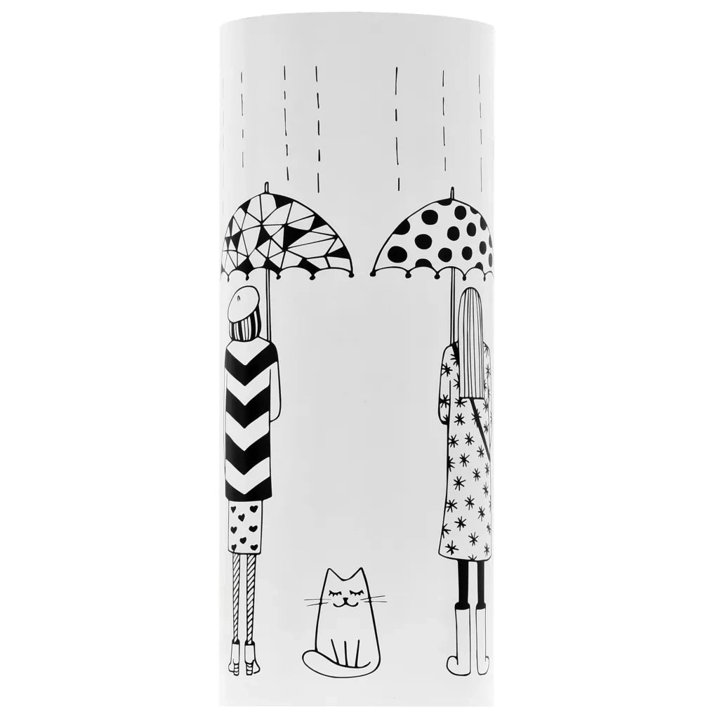 Porta Ombrelli con Disegni di Ragazze in Acciaio Bianco 246801
