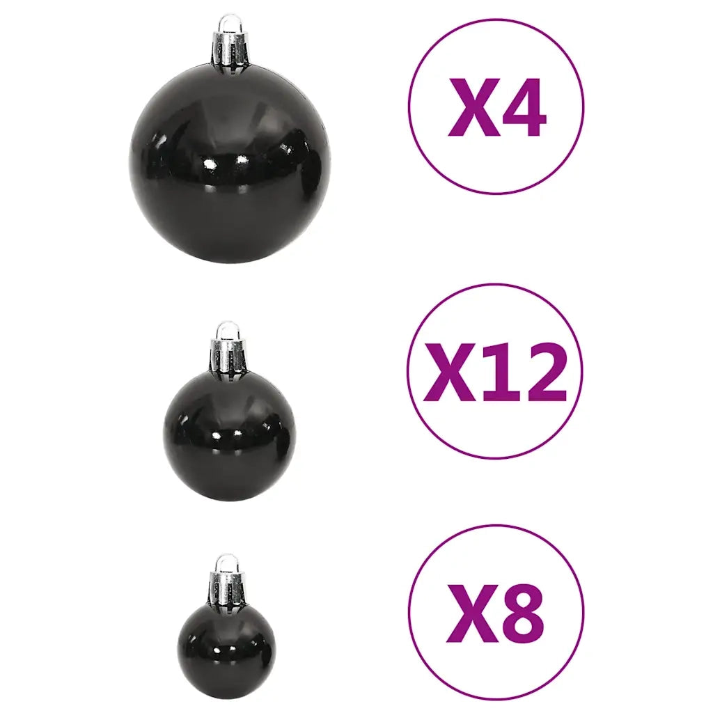 Set Palline di Natale 111 pz-Decorazioni natalizie Nero in Polistirene