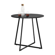 Tavolo da Pranzo Vaggeryd con Piano Tondo Ø80 - Nero [en.casa]