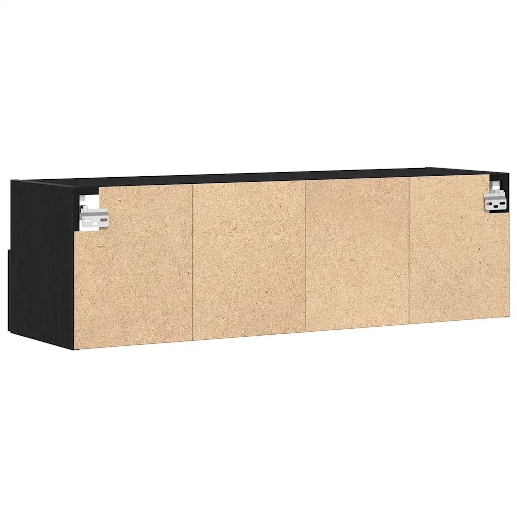 Mobile TV da parete-Mobile TV a Muro-Credenza TV Rovere Nero 100 x 30 x 30 cm