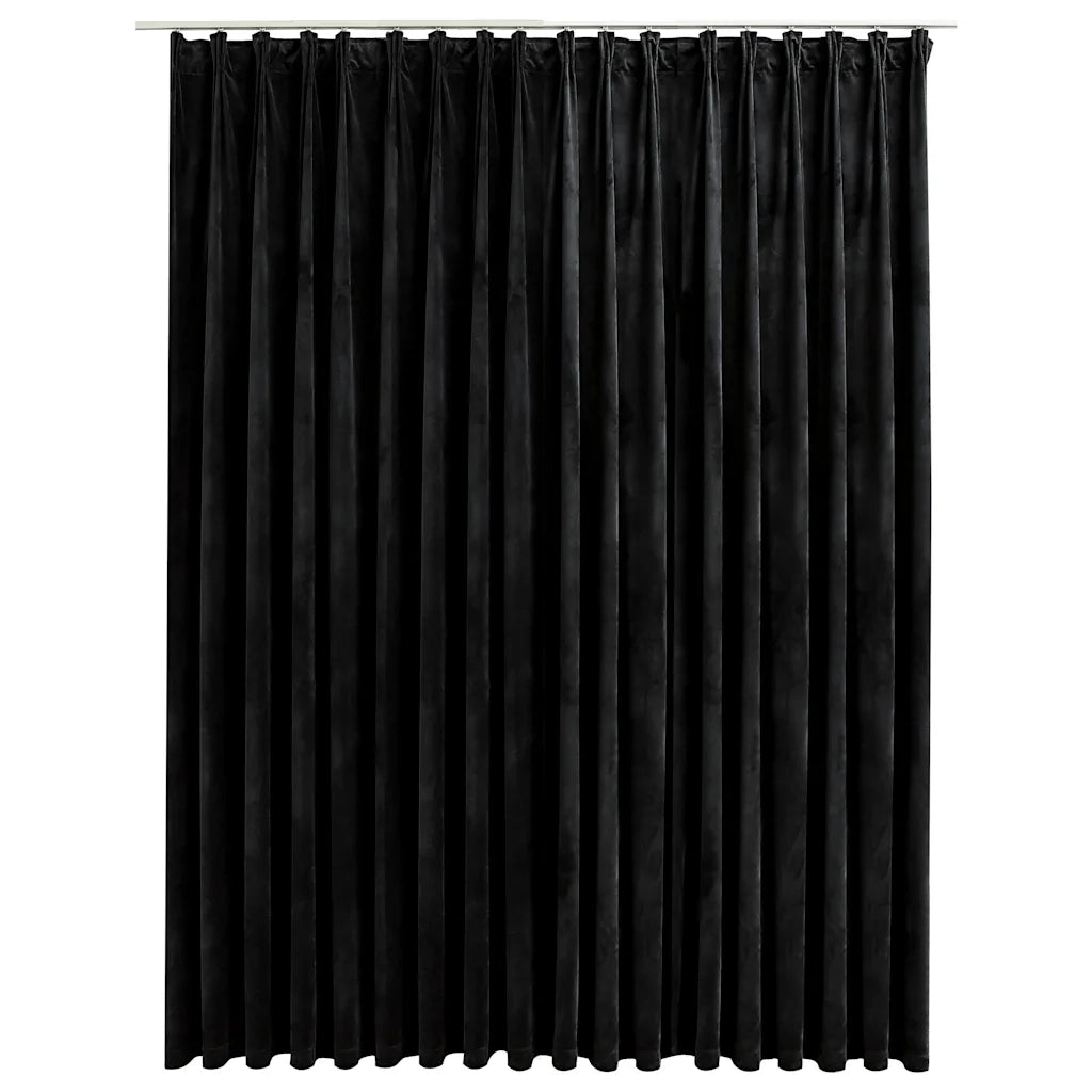 Tenda Oscurante con Ganci Nera in Velluto 290x245 cm 134495