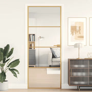 Porta Interni Sottile Oro 83x201,5cm Vetro Temperato Alluminio 155133