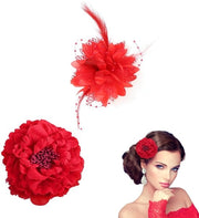Spilla per Capelli a Fiamma - 2 Pezzi - Clip per Capelli a Crocchia - Progettata per la Sicurezza - Adatta per Capelli Sottili - Accessorio per Capelli per Matrimonio/Flamenco
