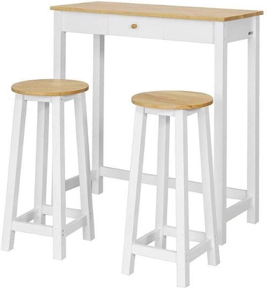 Set di sedute a 3 posti - 3 Delig - Sedile con schienali - 2 Sgabelli - Lavello - 95 x 40 x 107 cm