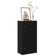 Libreria-Scaffale per Libri-Mobile di Stoccaggio Rovere Nero 40x24x77 cm in Legno Multistrato