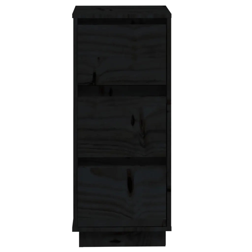 Credenze Nere 2 pz 32x34x75 cm in Legno Massello di Pino 813374
