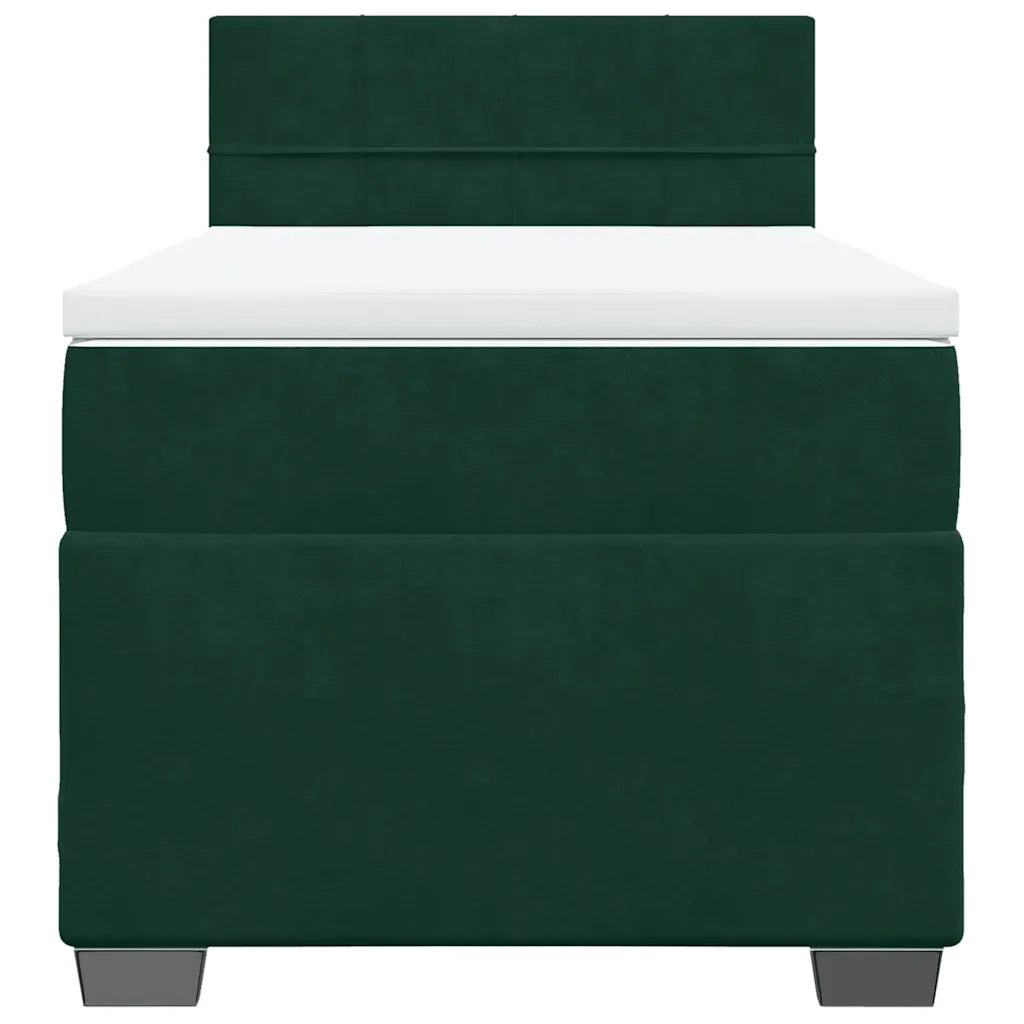 Giroletto a Molle con Materasso Verde Scuro 90x200 cm Velluto 3288525