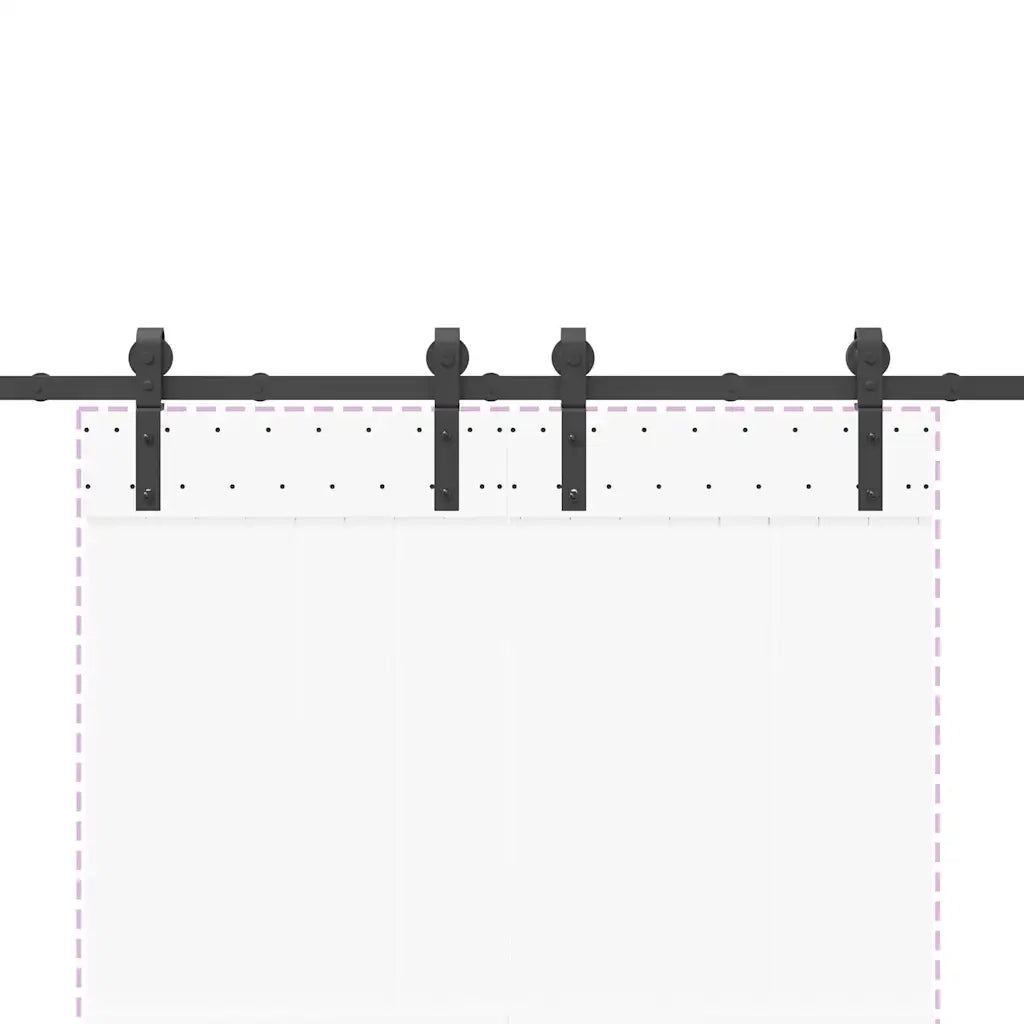 Kit di Binari per Porte Scorrevoli 183 cm Acciaio Nero CFW2837095