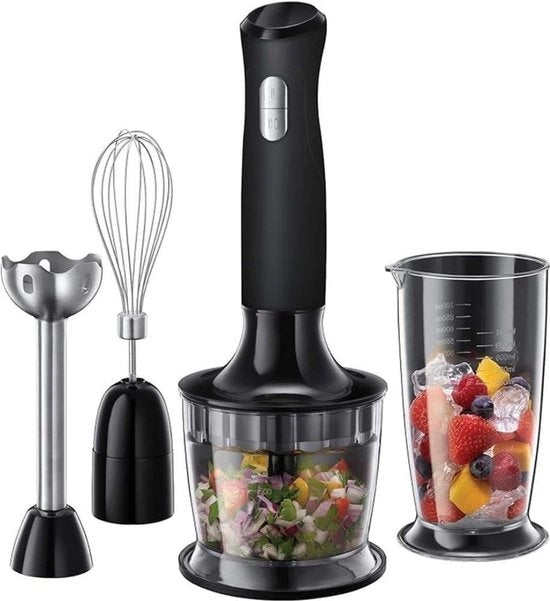 Impastatrice a Stantuffo 3 in 1 - Set di Impastatrici a Mano - Set di Frullatori - Purea - Macinapolvere - Macchina da Cucina - Acciaio Inossidabile - 3 in 1 - Accessori per Impastatrice - Zuppe - Smoothies - Cibo per Bambini