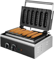Frittelle elettriche per corn dog - Antiaderente - Muffin Stok - Maïs crocante francese - Macchina per hot dog - Cucina - Elettrodomestici - 1500W - 220V - Nero