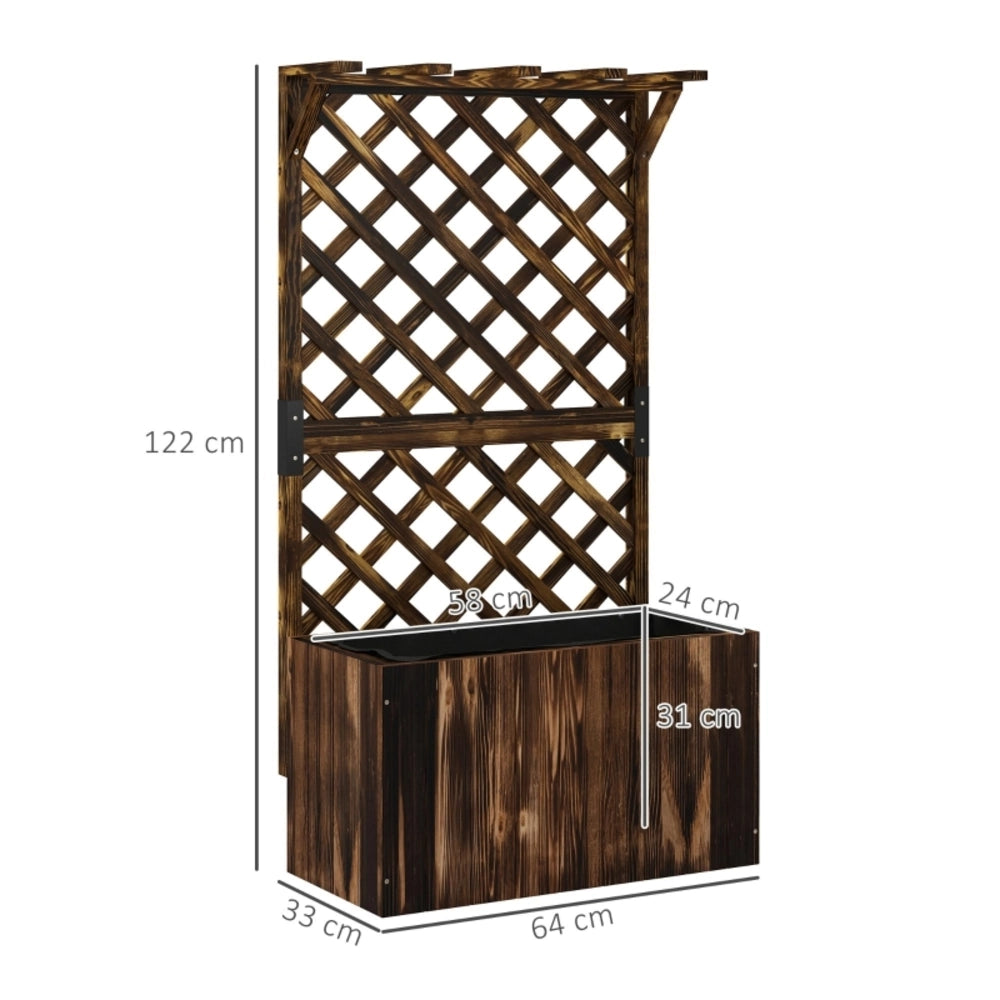 FIORIERA Con Grigliato 64x33x122 cm Legno Antracite