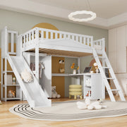 letto a castello legno mdf bianco 90x200 cm