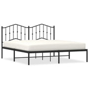 Letto matrimoniale | Letto per adulti | Giroletto con Testiera in Metallo Nero 160x200 cm