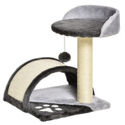 Tiragraffi per Gatti 46cm con Cuccia e Piattaforma ¨C Xylo ¨C Grigio Scuro