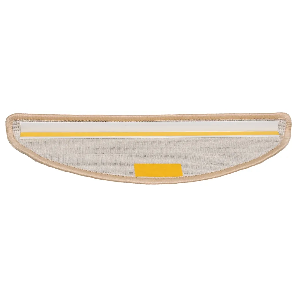 Tappetini per scale 20 pz 56x17x3 cm Crema Semicircolari