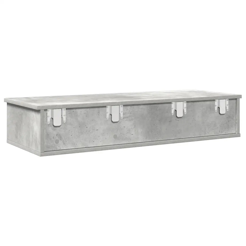 Scaffale a Parete con Cassetti Grigio 100x37,5x19 cm Truciolato