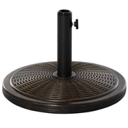 Base per Ombrellone  da 14kg con Effetto Rattan  Ø48x34 cm in Cemento e Plastica Bronzo