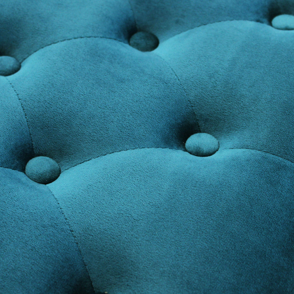 Panca Misty in Velluto Blu 110x36x47 h cm in Legno Blu