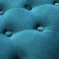 Panca Misty in Velluto Blu 110x36x47 h cm in Legno Blu