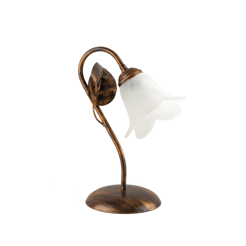 Lampada da Tavolo Limone 1 Luce Marrone e Bianco LuceArt Classic