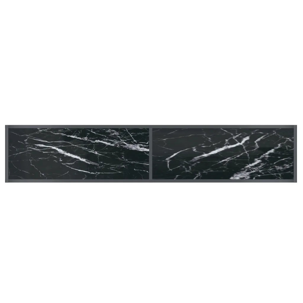 Tavolo Consolle Nero 180x35x75,5 cm in Vetro Temperato 331705