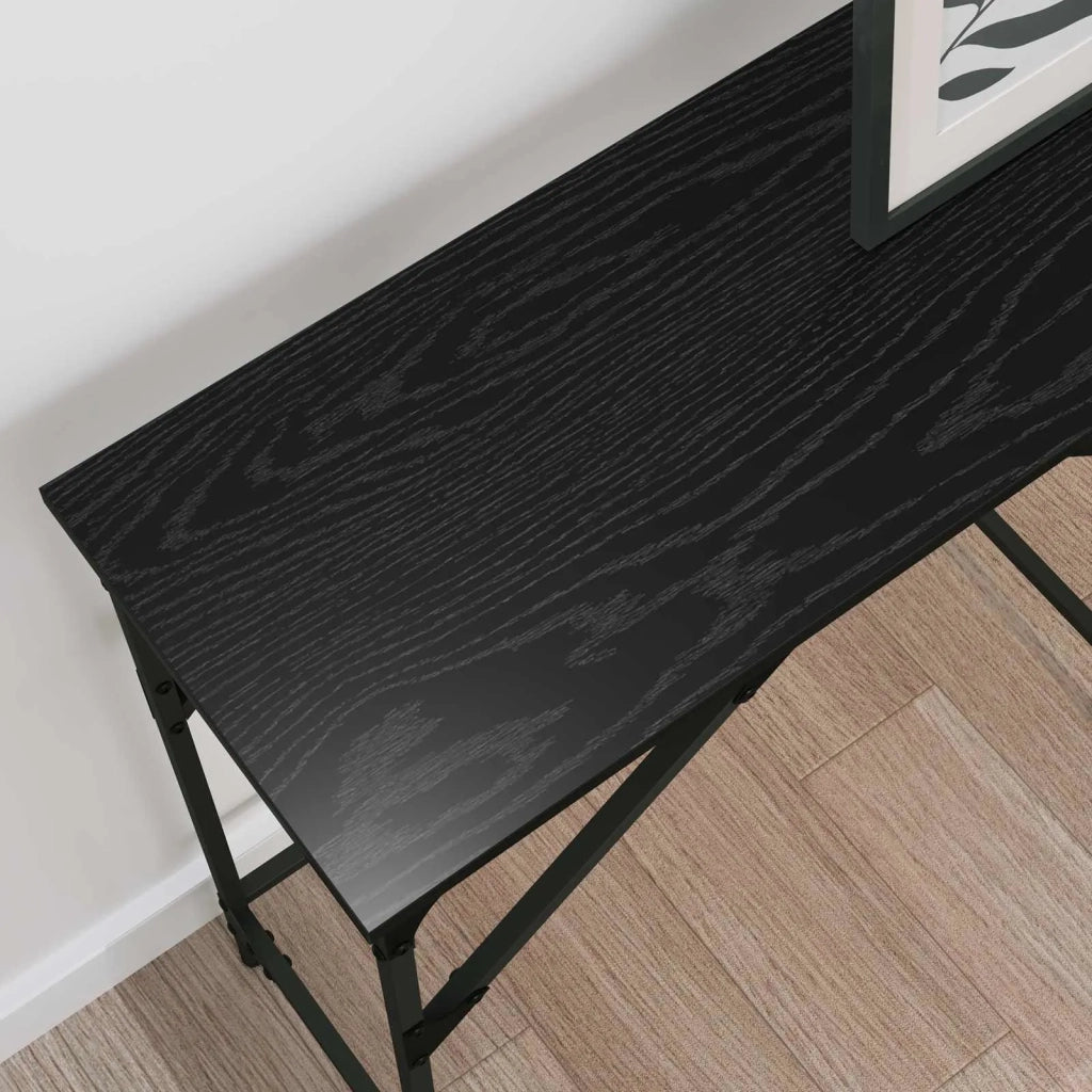 Tavolo consolle Rovere Nero 140 x 29 x 75 cm Legno multistrato 883530