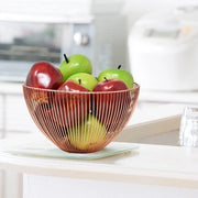 Fruitiera in rosso - fruitiera moderna e antiscivolo - fruitiera e mandola metallica da 25 cm per frutta e verdure fresche