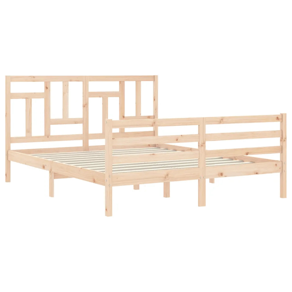Giroletto con Testiera-Struttura Letto con testiera 160x200 cm in Legno Massello 611880