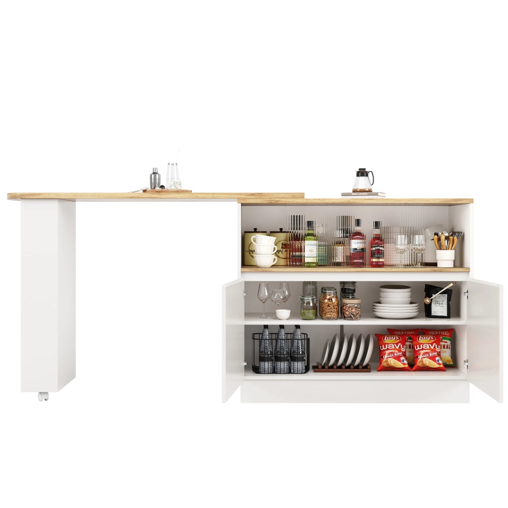 Credenza Girevole 360¡ã con Ripiani e Vetro ¨C Xylo ¨C Cucina e Ristorante 90x45x100