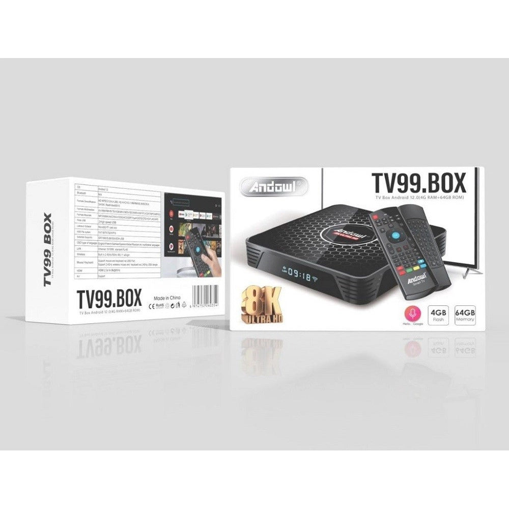 Trade Shop - Decoder Tv Box Android 12 Smart Tv 99 4gb Ram 64 Gb Rom Ultra Hd 8k Media Player -