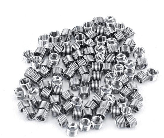 Inserti a viti in acciaio inossidabile SS304 - 100 pezzi - M4 0,7 1D/1,5D/2D/2,5D/3D - Filo a spirale - Helicale - Leggero - Inserti a filo